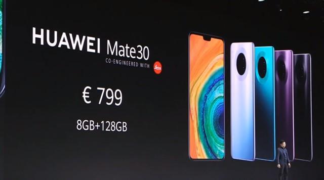 HUAWEI Mate30系列正式发布:后置四摄,799欧元起